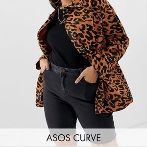ASOS Design Curve animal print cotton jacket